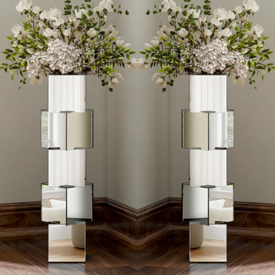 2PCS 70.5CM Glass Flower Tall Vase Room Decor