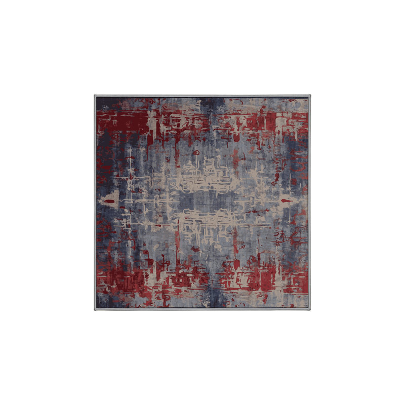 Tapis gris soyeux et moelleux, Carré 8 pi