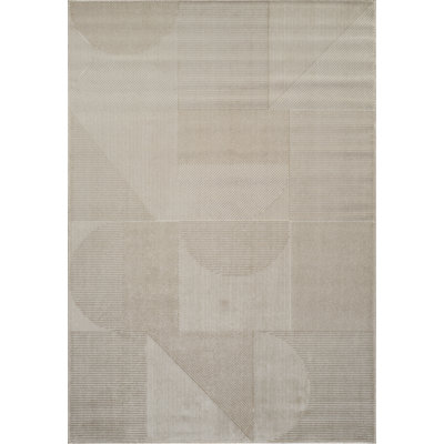Hypnos Collection Neutral Geometric Area Rug