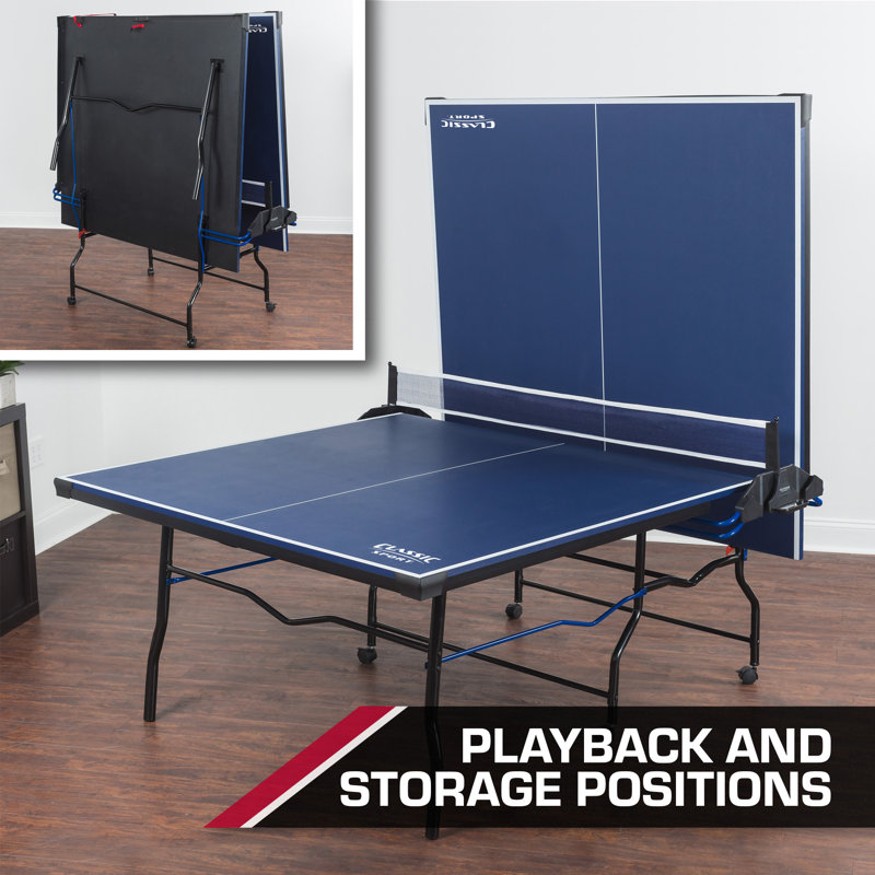 Classic Blue Foldable Steel Frame Table Tennis Table with Net