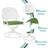 Bloomsbury Market 3-Piece Outdoor Patio Dining Set, All-Weather Cast Aluminum Patio Conversation Set With 2 Cushions Swivel Rocker Chairs And 31" Round Table For Backyard Garden Deck, Umbrella Hole, White