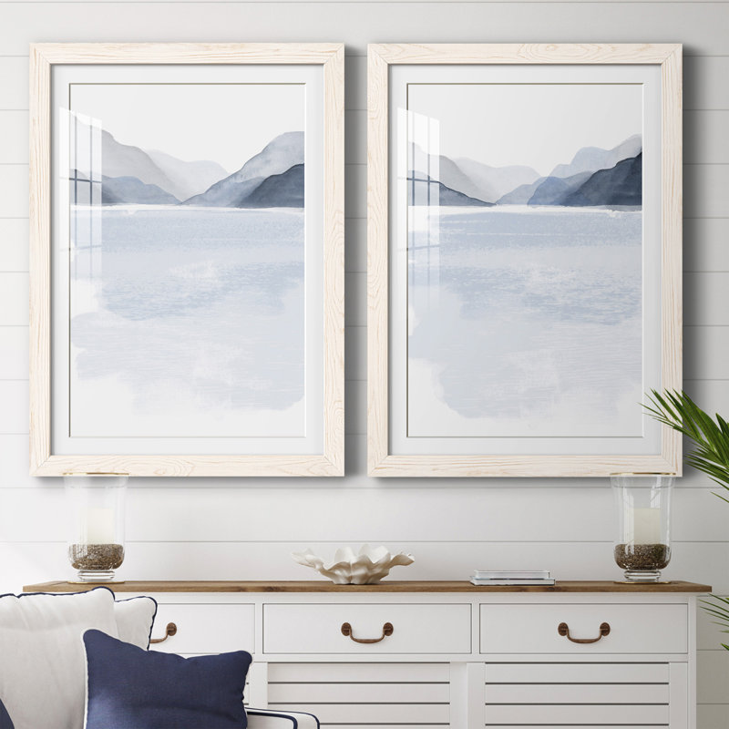 Glacial Lake I encadré mat - prêt à accrocher, Cadre blanc, H 31,5 po x l 47 po x P 1,5 po