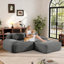 Causeuse Boneless de 81 po avec repose-pieds en velours côtelé moelleux, aucun assemblage requis-119539465