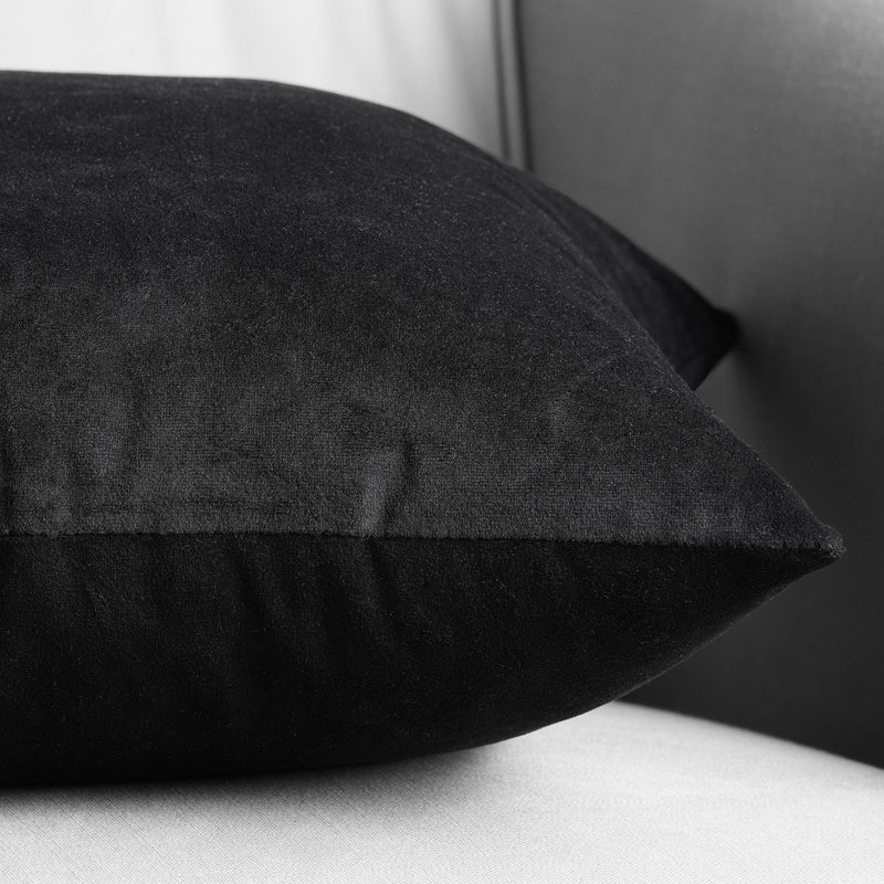 Signature Velvet Throw Pillow Covers - Decorative Pillow Covers, Warm Black