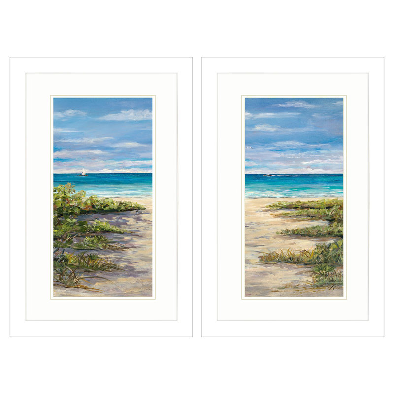 2 pièces encadrées "Beach View" par Derice