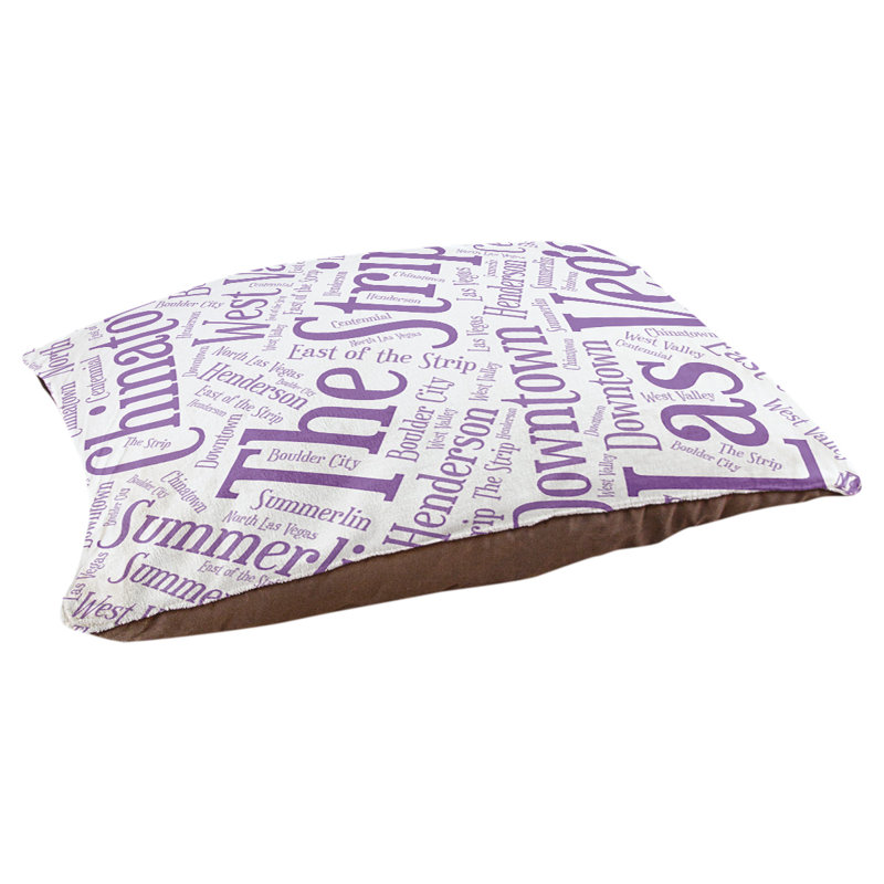 Coussin de chien « districts », Grand (l 40 po x P 30 po x H 14 po), Mauve, Las Vegas