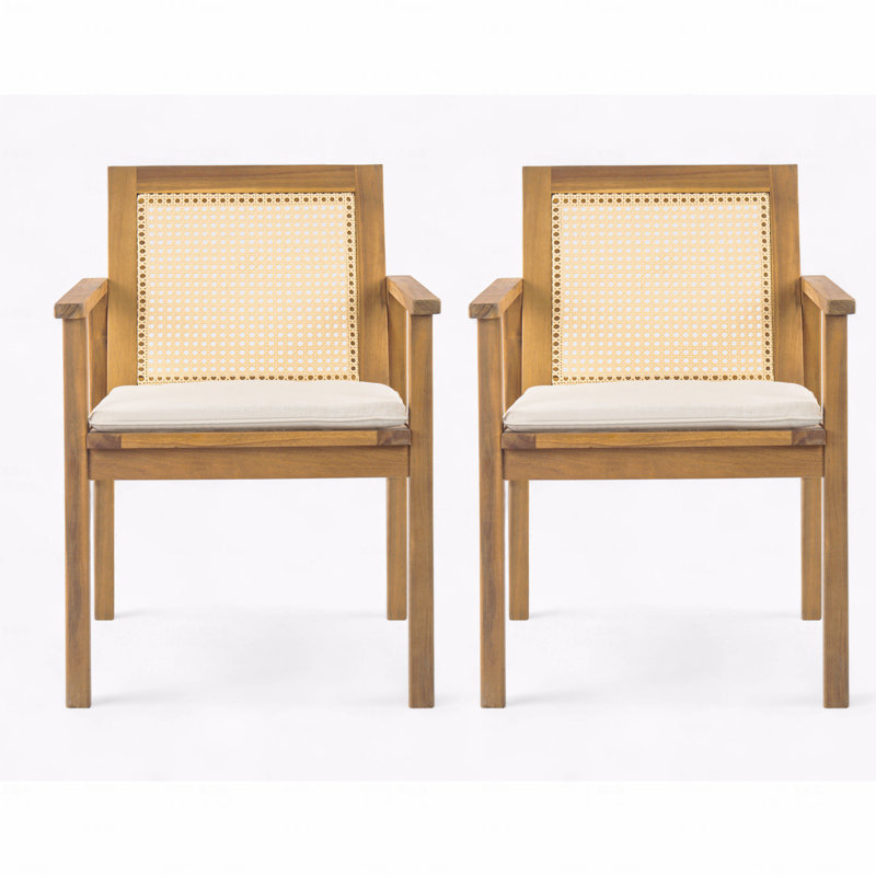 Ensemble de 2 chaises de patio d'extérieur avec coussin