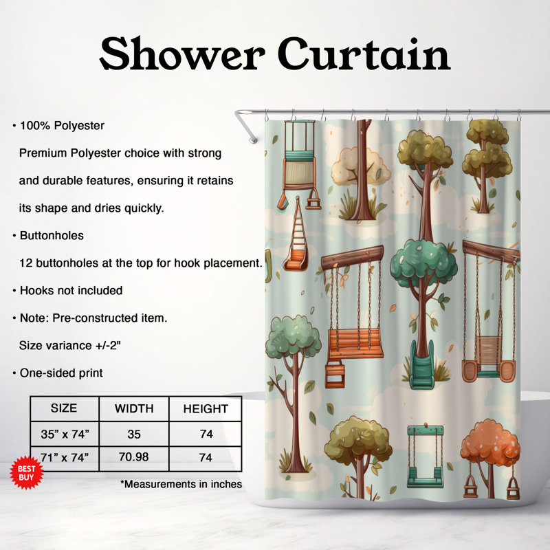 Parc pour enfants - Rideau de douche Premium, H 74 po x l 71 po