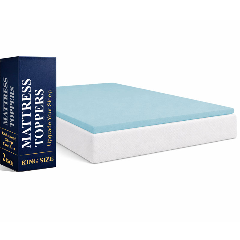 Gel Memory Foam Toppers with Orthopedic Benefits, Relieves Pain & Provides Back Support, King, 1"