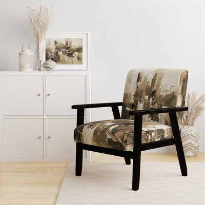Paper Euphoria I - Upholstered Midcentury Modern Arm Chair