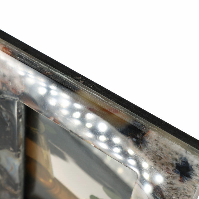 Modern Photo Frame With Stone Glass Metal Wood and Agate in Mixed-Material Design Showcasing Contemporary Style and Unique Craftsmanship with Natural Textured Accents for Modern Interiors