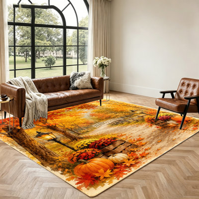 Autumn Pathway Rug, Vibrant Fall Scene Design, Cozy Indoor Floor Mat for Living Room, Bedroom, Entryway, Home Decor