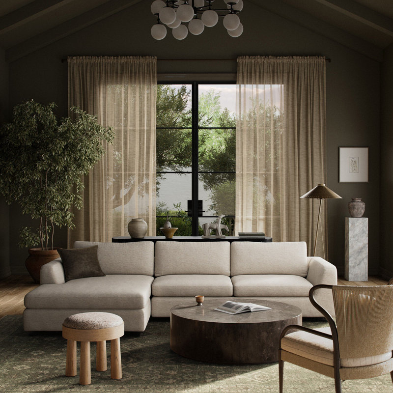 Colt Sofa & Chaise, Crypton Nomad Snow Polyester Blend, Left Hand Facing