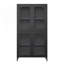 Armoire de rangement classique en métal avec 4 portes en verre et 4 tablettes, parfaite pour organiser et exposer à la maison ou au bureau