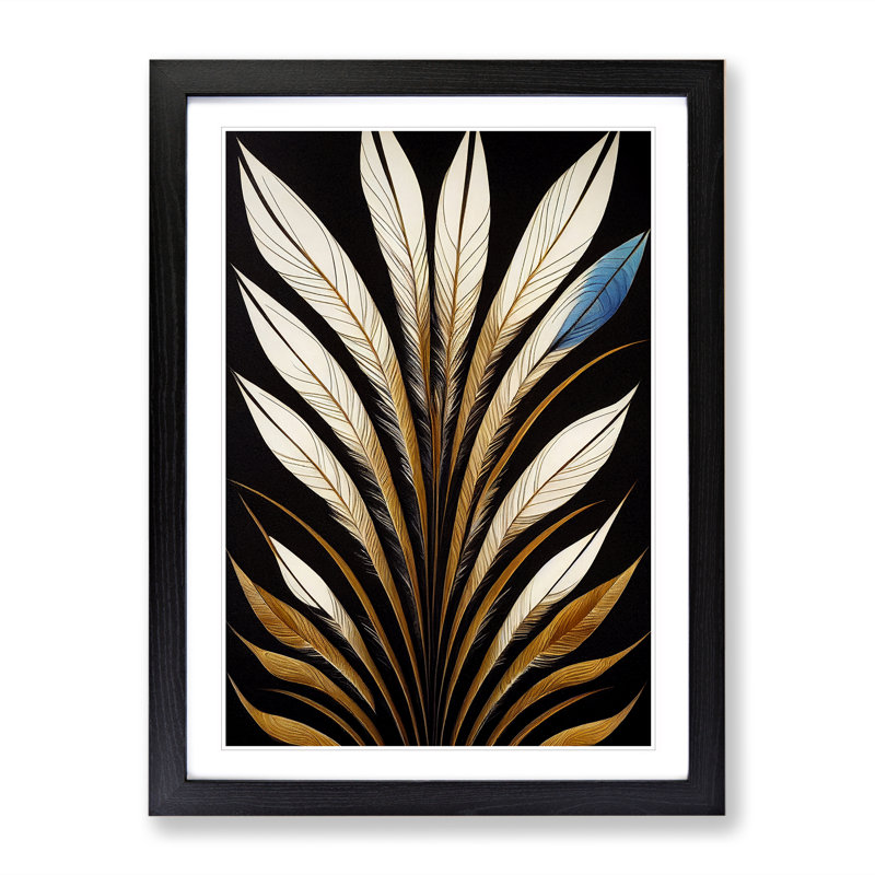 Elevated Feathers - Print, 64cm H x 46cm W x 2cm D, Black Framed Paper