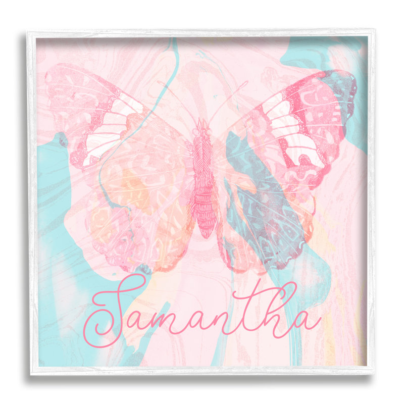 «Girl's Abstract Pastel cmw-065», art mural personnalisé, Oui, Giclée encadrée blanc bord de mer, H 12 po x l 12 po