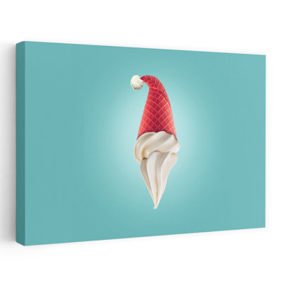 «Santa Hat Ice Cream», impression d'art surréel moderne et surréel