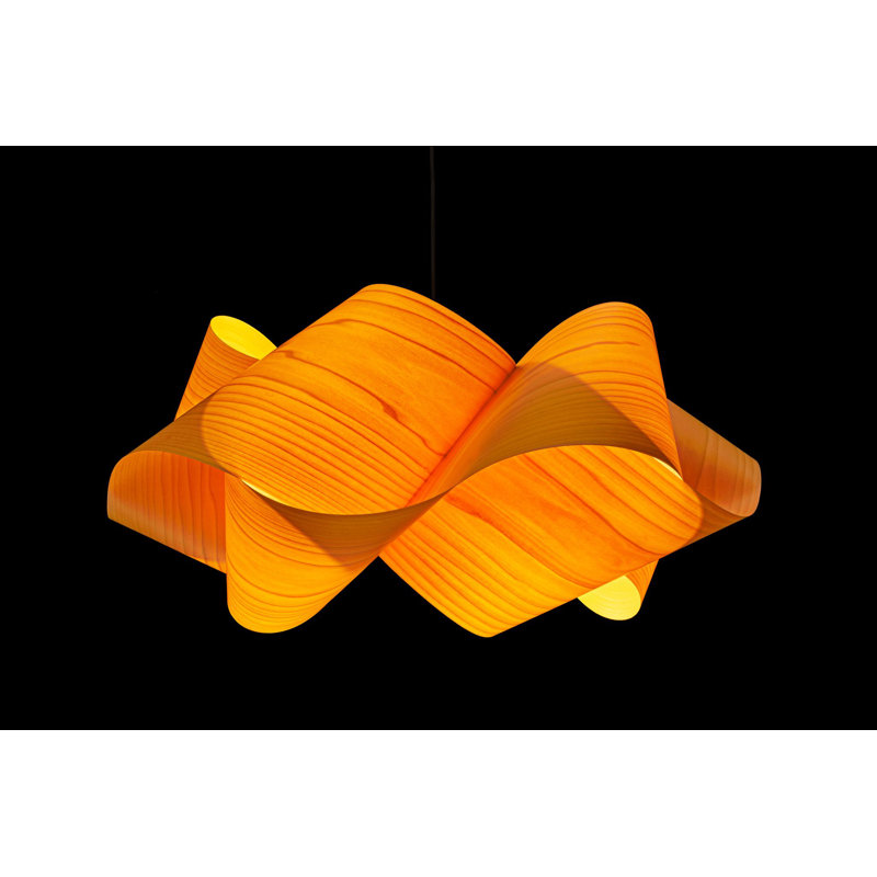 Luminaire suspendu Swirl par Ray Power, Jaune, E26, Blanc mat