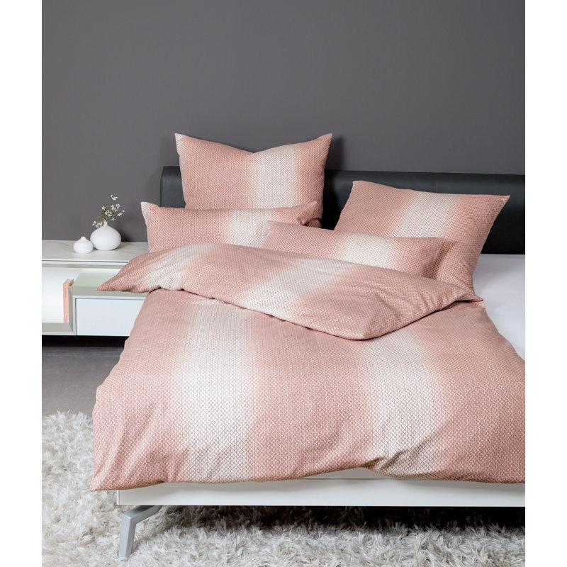 Chinchilla Cotton No Pattern Duvet Cover Set with Pillowcases, Pink, 135 x 200cm Duvet Cover + 1 Pillowcase