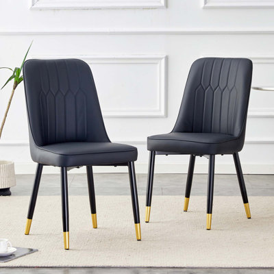 Chaise de salle à manger moderne en cuir PU, ensemble de 2