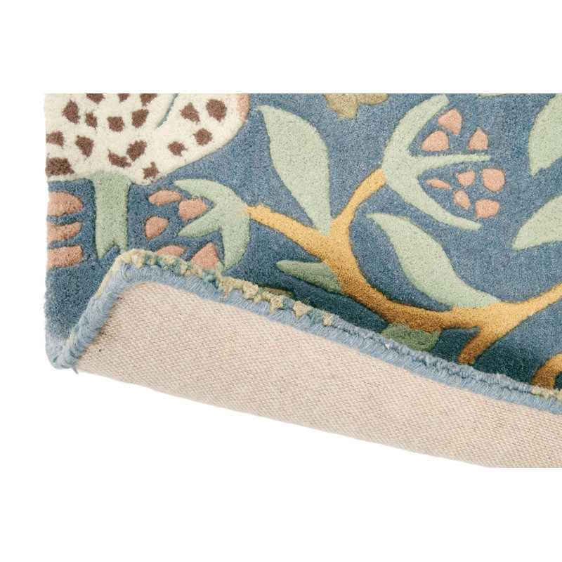 Handmade Wool Floral Area Rug, Rectangle 9' x 12'