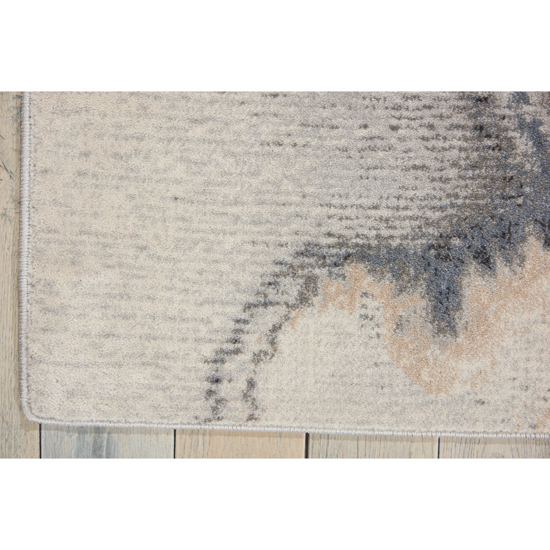 Tapis gris contemporain Ashli, Rectangle 5 pi 3 po x 7 pi 3 po