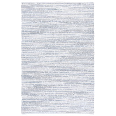 Mihos Renewal Hand Woven Pet/Cotton Rug in Light Blue/Ivory