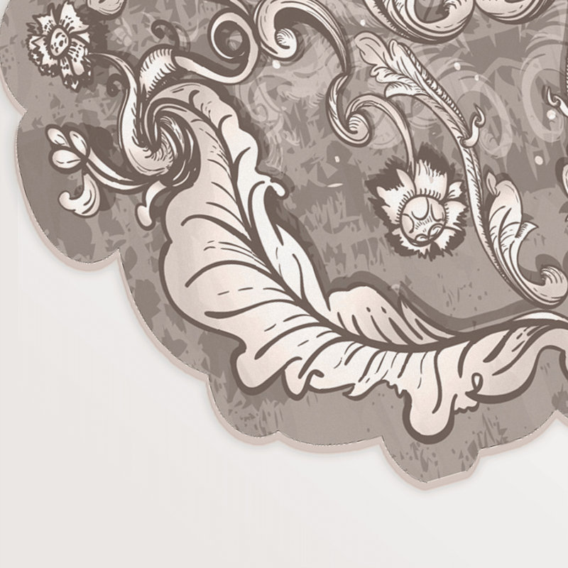 Tapis gris en polyester tissé à la machine Novelty Stubblefield, Nouveauté 3 pi 11 po x 5 pi 11 po