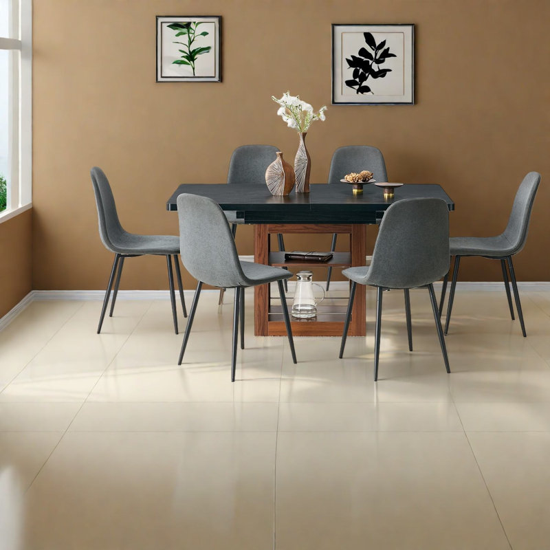 Ensemble de table de salle à manger extensible moderne, en bois et en métal, pour la maison et la cuisine