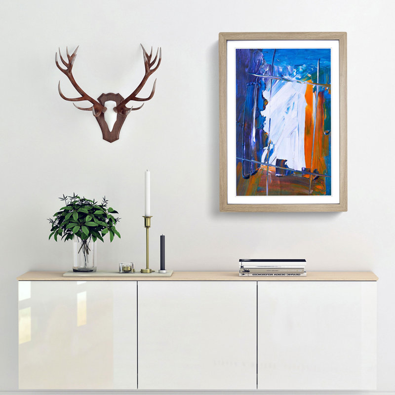 Abstract Vol.406 by S.Johnson - Framed Print, 65cm H x 48cm W x 2cm D, Oak Framed