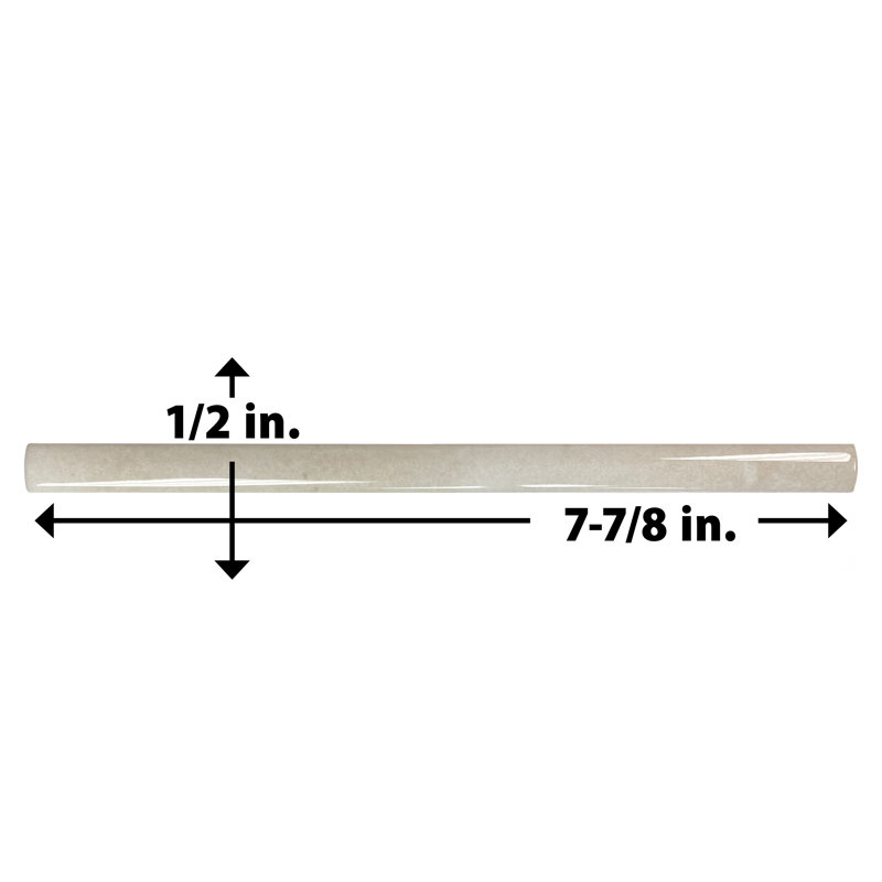 Coco Demi-Bullnose 1/2 In. X 7-7/8 In. Ceramic Wall Trim, Glossy Canvas Beige
