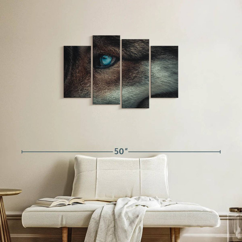 Loup aux yeux bleus Brampt, H 22 po x l 36 po