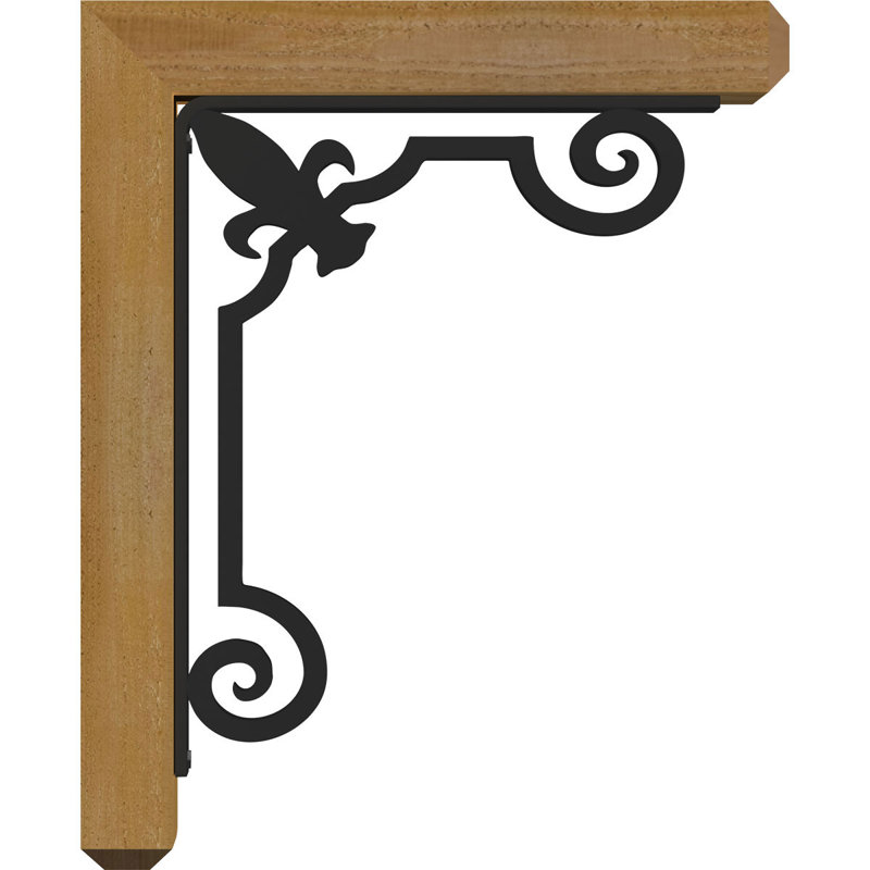 Fleur de lys triple support artisanal Ironcrest, H 19 po x P 16 po, Cèdre rouge de l'Ouest l 4 po x T 2 po (sciage br