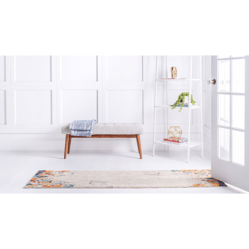 Contemporary Patrocinia Area Rug Beige-Multi Color, Runner 2'2" x 6'7"