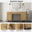 Meuble-lavabo de 60 po avec lavabo SMC, armoire de rangement spacieuse moderne avec tiroirs à fermeture en douceur et plateau basculant, pieds en bois massif et poignées en métal argenté, couleur bois-687383147