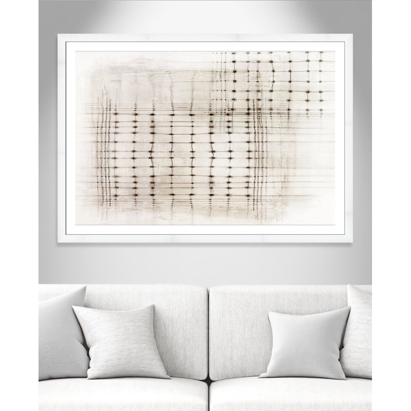 «Intersecting Lines in Quiet Neutralité II», version paysage par , Blanc satiné, L 55 po x H 39 po, Imprimé mat
