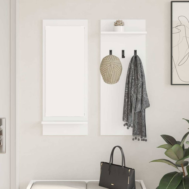 Wall-Mounted Coat Rack With Shelf 70 X 10 X 90 Cm, White
