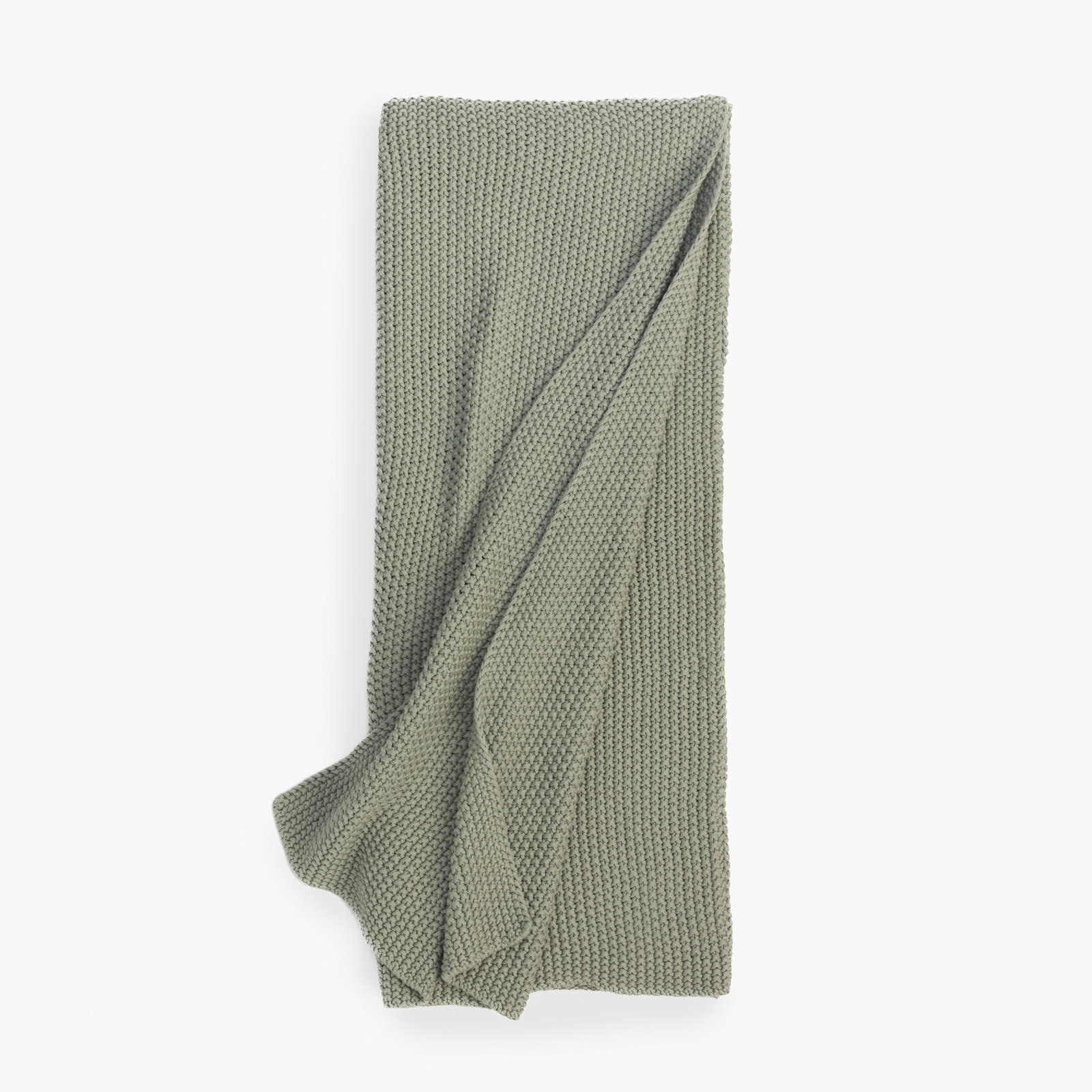 Cotton Knit Throw Blanket, Seaglass
