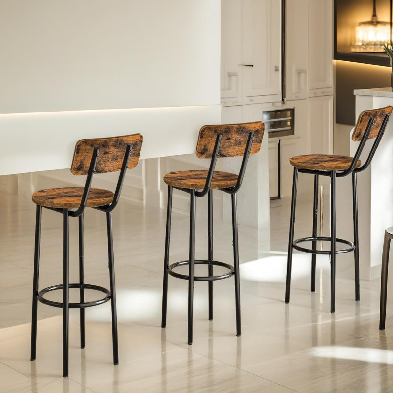 Valeriane 2PC Bar Stools with Backrest