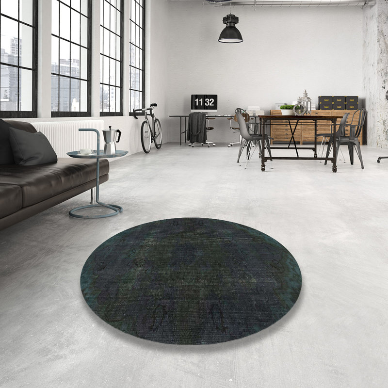 Tapis décoratif multicolore à motif abstrait, Rond 4 pi