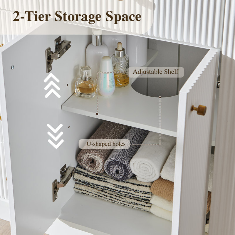 48'' Double Bathroom Vanity Without Mirror, White