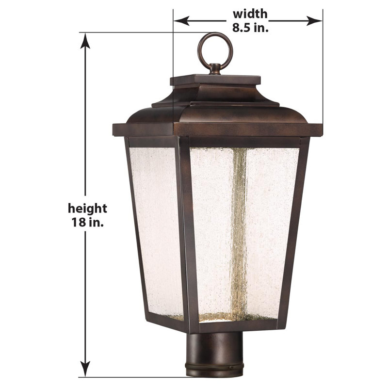 Tête de lanterne DEL intégrée câblée à 1 lumière Mayhugh, Bronze Chelesa, H 18 po x l 8,5 po x P 8,5 po