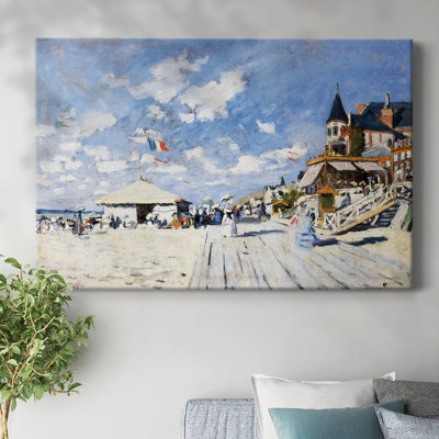 La promenade sur la plage à Trouville, 1870, toile tendue avec châssis