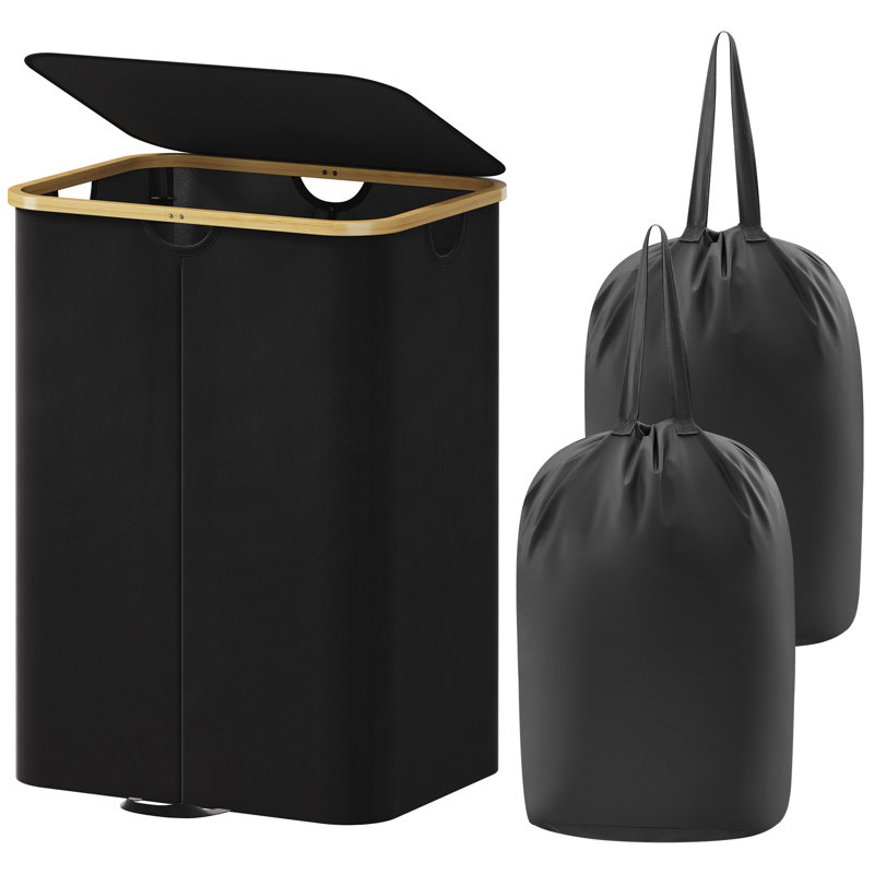 Wood Laundry Hamper, 21.063cm H x 15.748cm W x 27.559cm D