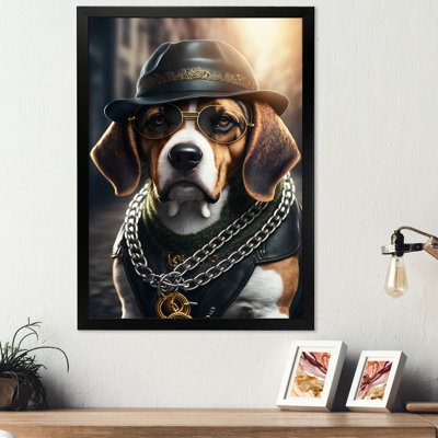 «Beagle Gangster in NYC III», impression sur toile