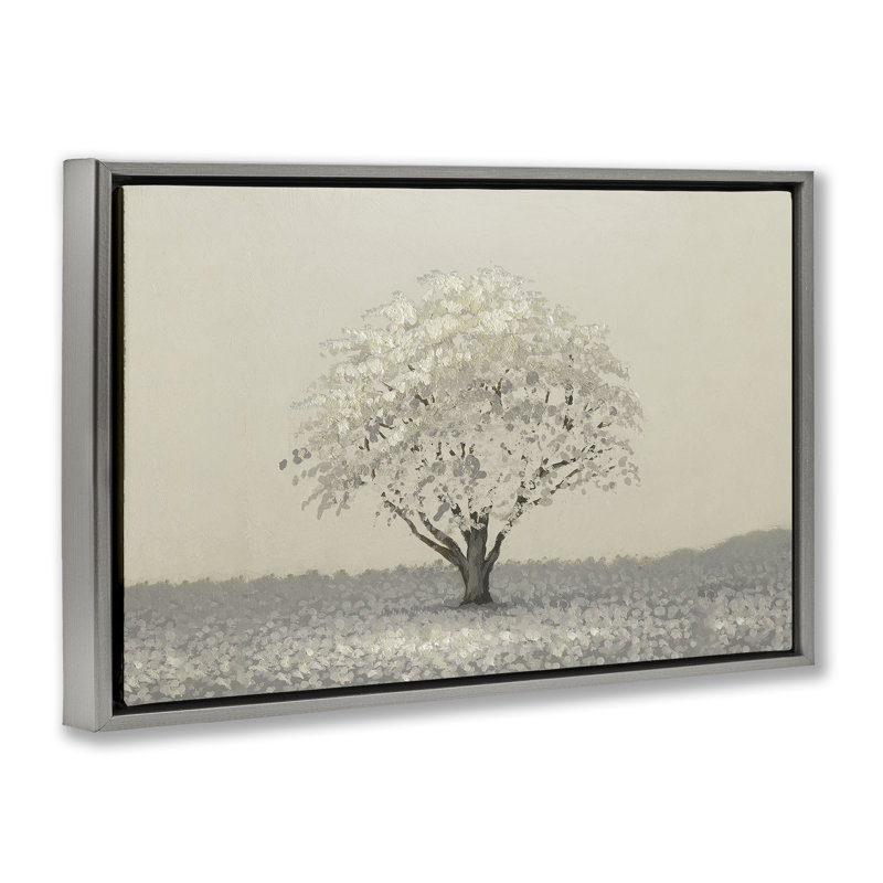 Neutral Radiance Tree Floating Frame, design by Michael Marcon, 21" H x 31" W, Luster Gray Floater Frame
