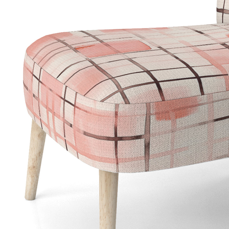 Chaise d'appoint abstraite moderne transitionnelle rembourrée - Chaise d'appoint Blush Grid III