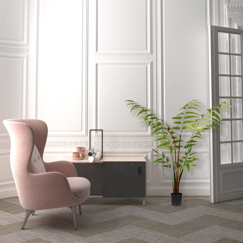 Fougère artificielle en cuir, H 48 po x l 32 po x P 32 po