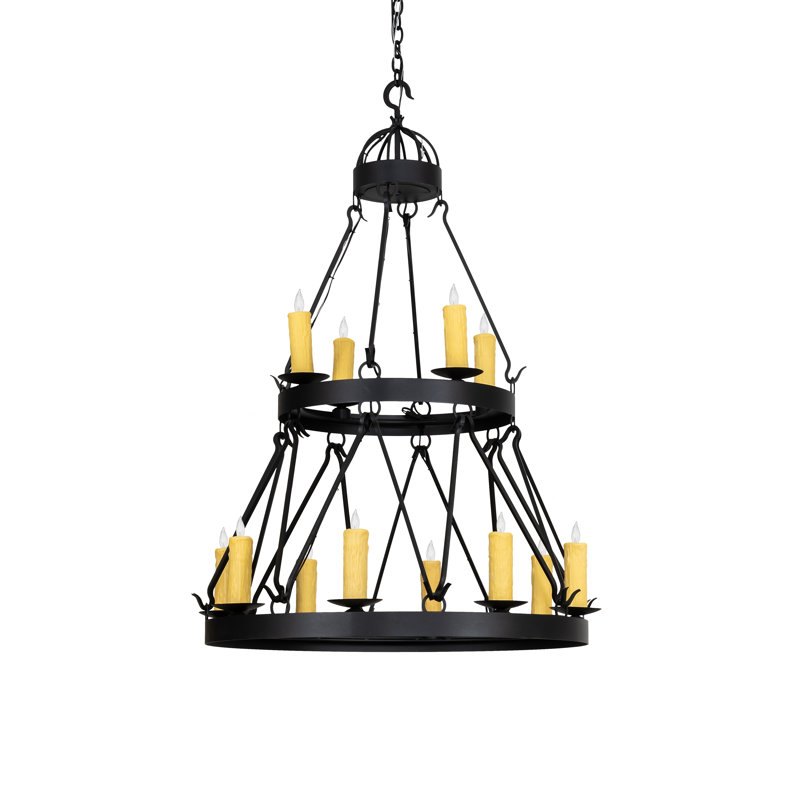 Lustre 12 lumières à deux niveaux Ahmyah