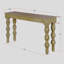 Console en bois massif Braydan de 56 po avec pieds tournés à la main, naturel rustique-1348290704